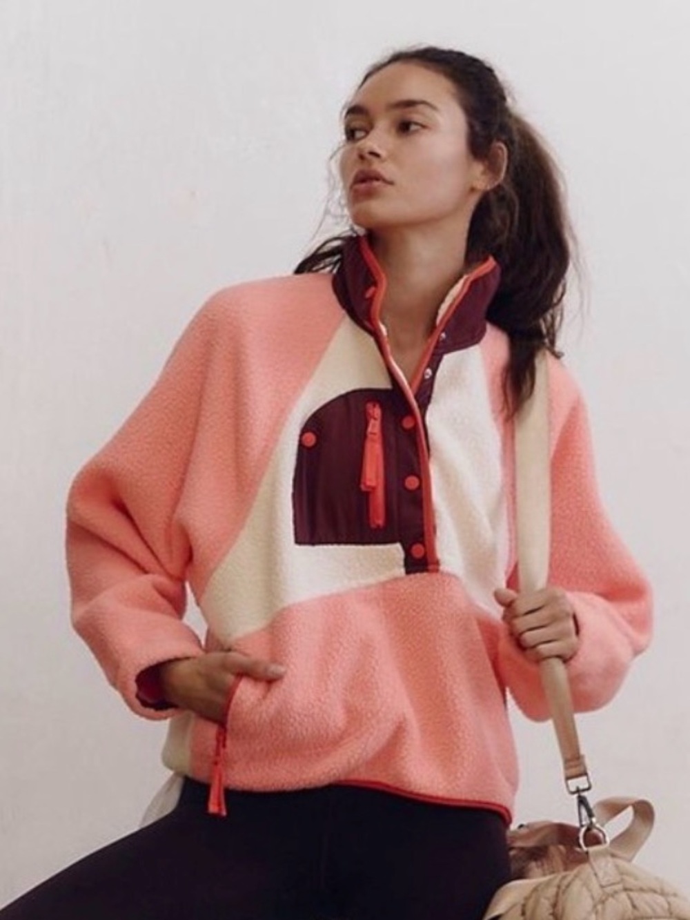 Free People Movement Color Block Fleece Jacket